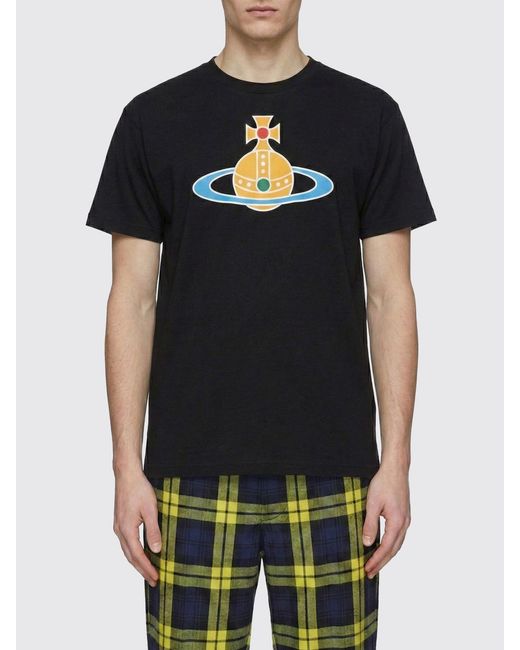 Vivienne Westwood Black Cotton T-Shirt With Logo for men