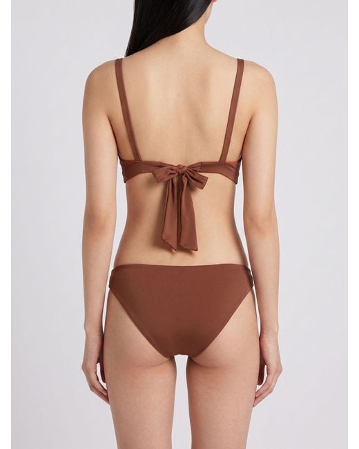 Max Mara Natural Triangle Bikini Top With Tie Fastenings And V-Neck