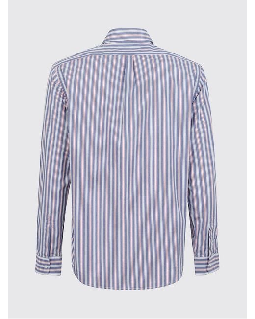 Aspesi Blue Classic Striped Cotton Shirt for men