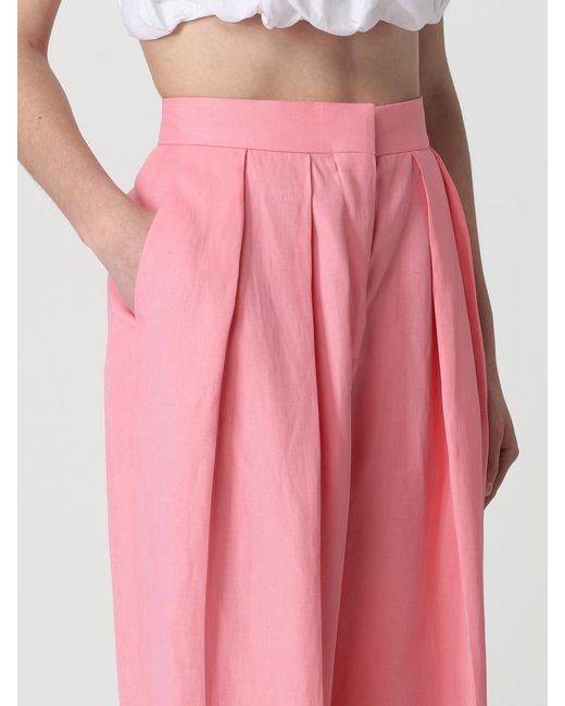 Stella McCartney Pink Pants In Viscose Blend