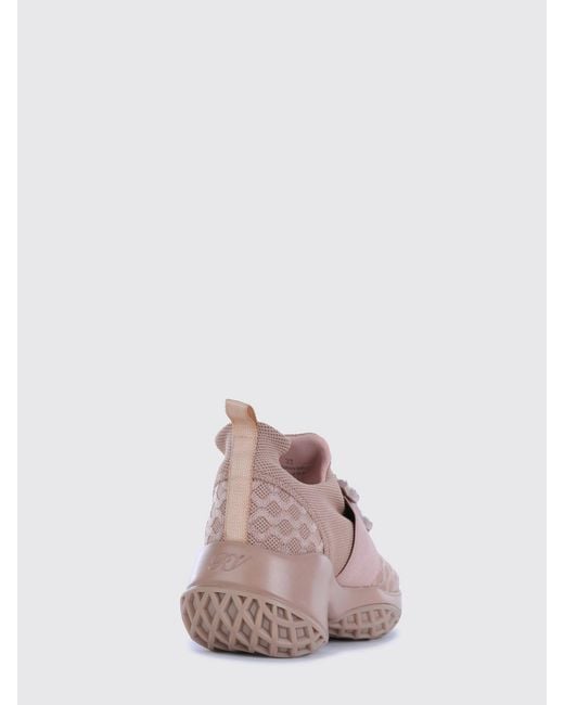 Roger Vivier Pink Viv' Run Knit Slip-On Sneakers With Jewel Buckle