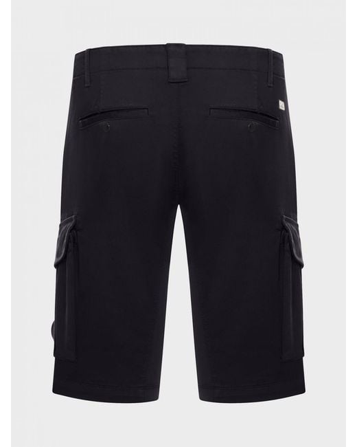 C P Company Black Cotton Cargo Shorts for men