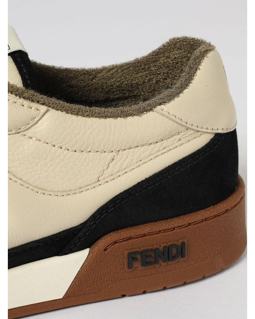 Fendi White Match Leather Sneakers for men