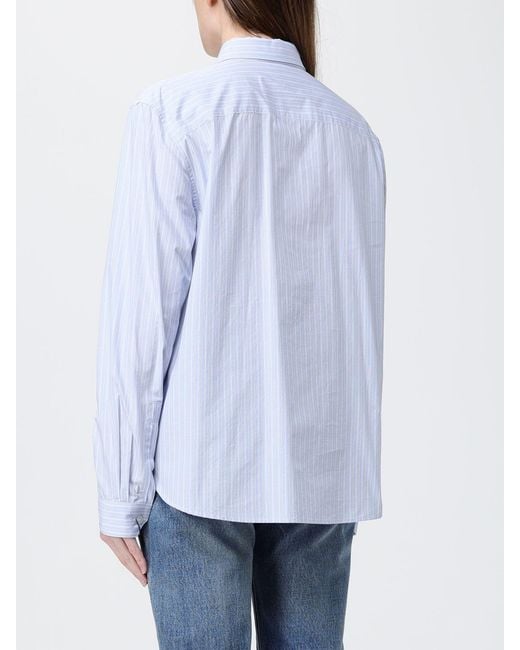 Saint Laurent White Striped Cotton Shirt