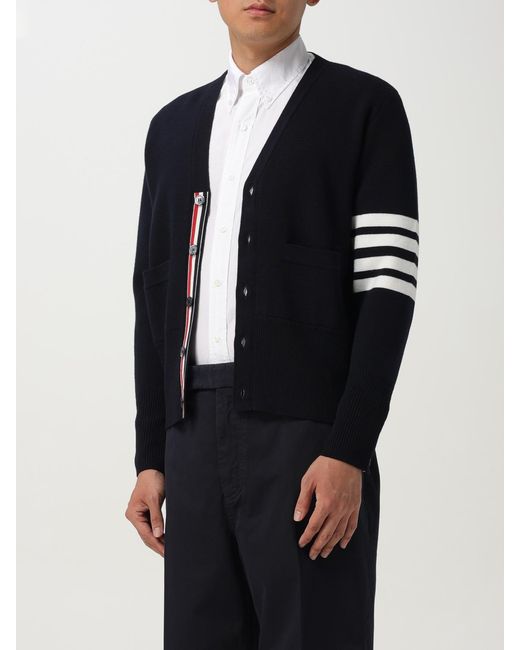 Thom Browne Blue V-Neck Cardigan for men
