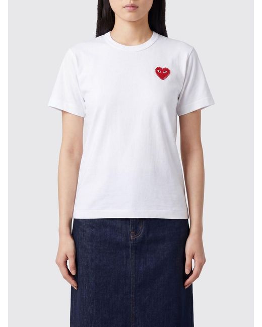 COMME DES GARÇONS PLAY White Comme Des Gar&Ccedil	Ons Play Cotton T-Shirts With Logo