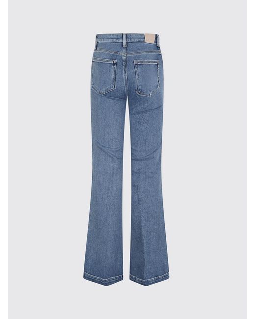 PAIGE Blue Flared Cotton Denim Jeans