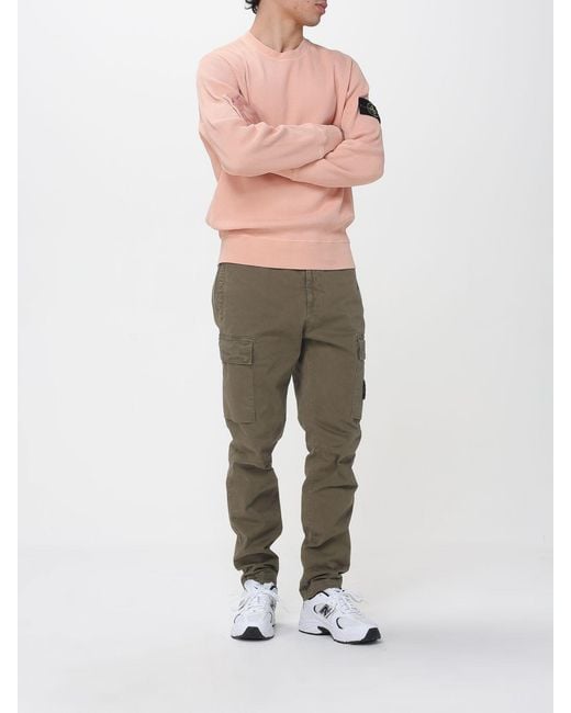 Stone Island Green Cotton Cargo Trousers for men