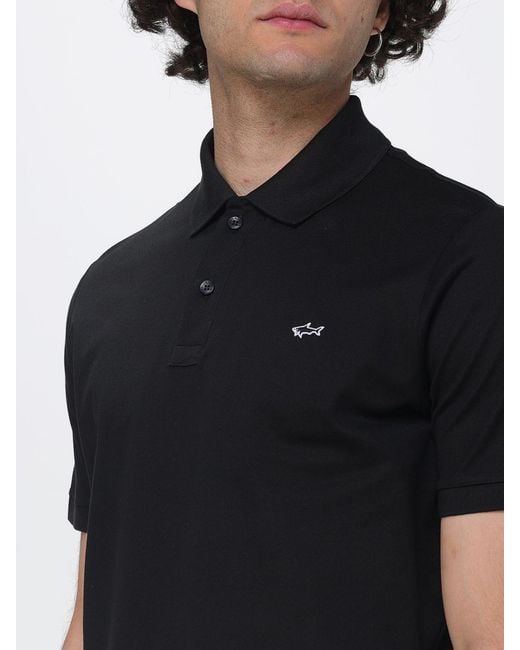 Paul & Shark Black Paul &Amp Shark Cotton Polo Shirt With Mini Logo for men