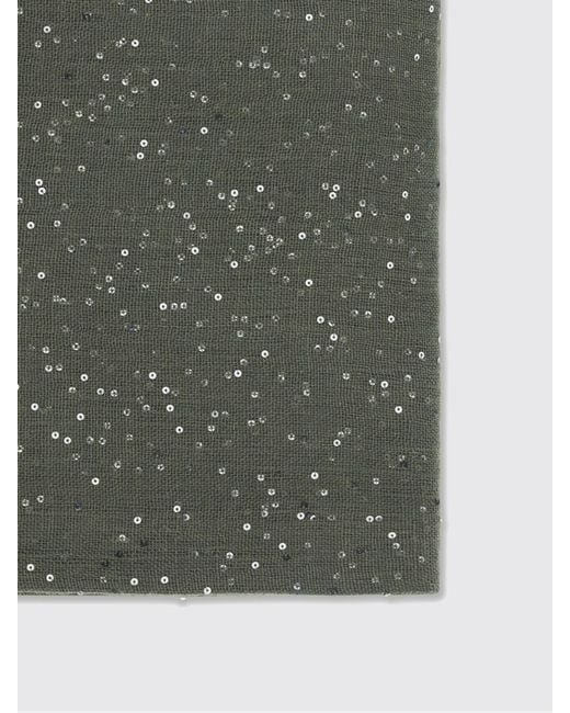 Brunello Cucinelli Green Wool Scarf With Sequins