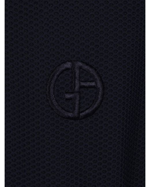 Giorgio Armani Blue Technical Fabric Bomber Jacket for men