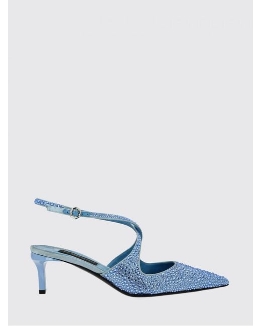 Philipp Plein White Satin Pumps With Rhinestones And An Ankle Strap