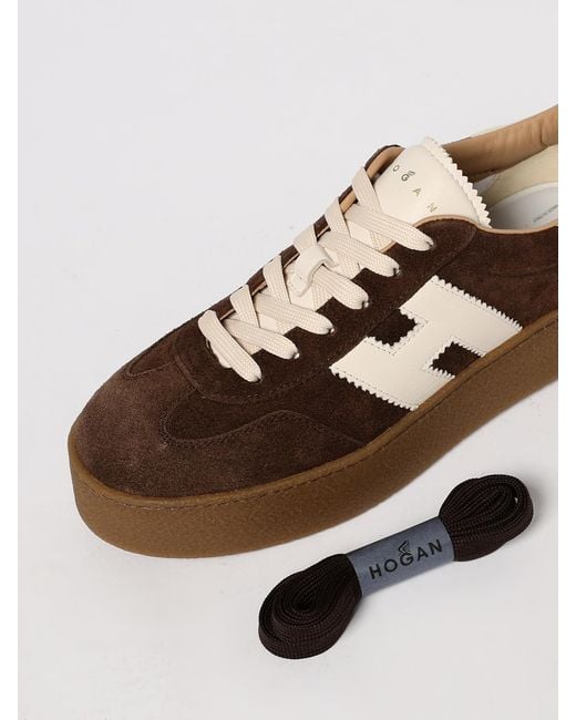 Hogan Brown Cool H698 Suede Sneakers