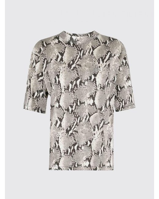 Anine Bing Gray Python Print Cotton T-Shirts