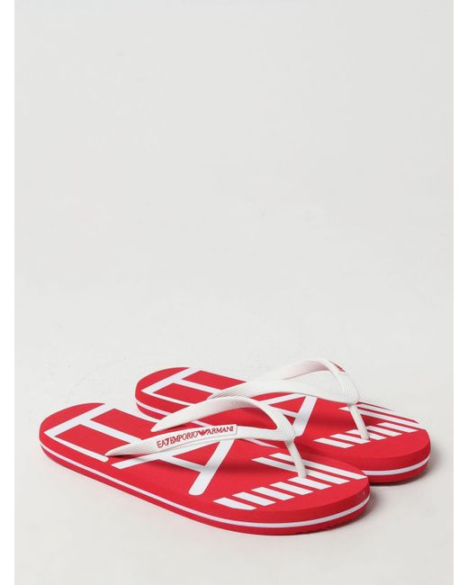 EA7 Red Sandals for men
