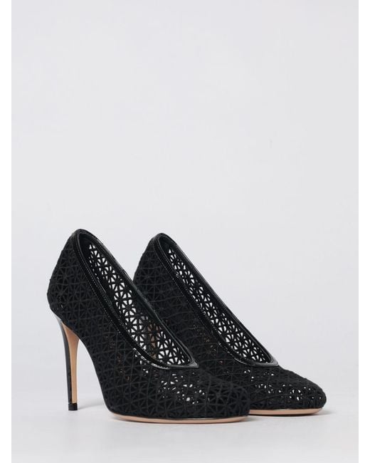Ferragamo Black Macramé Pumps