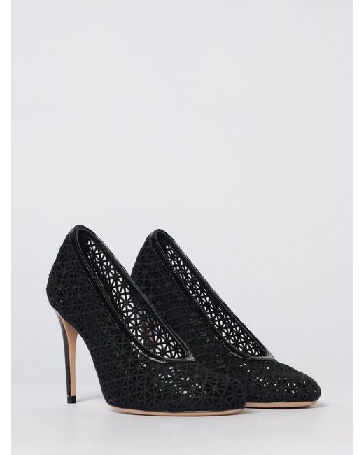 Ferragamo Black Macramé Pumps