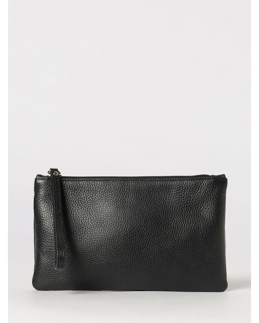 Skytos Black Nata Mini Hammered Leather Pouch With Wrist Strap