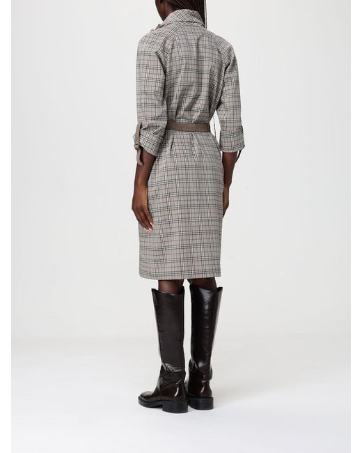 Burberry Gray Wool Blend Shirt Dress