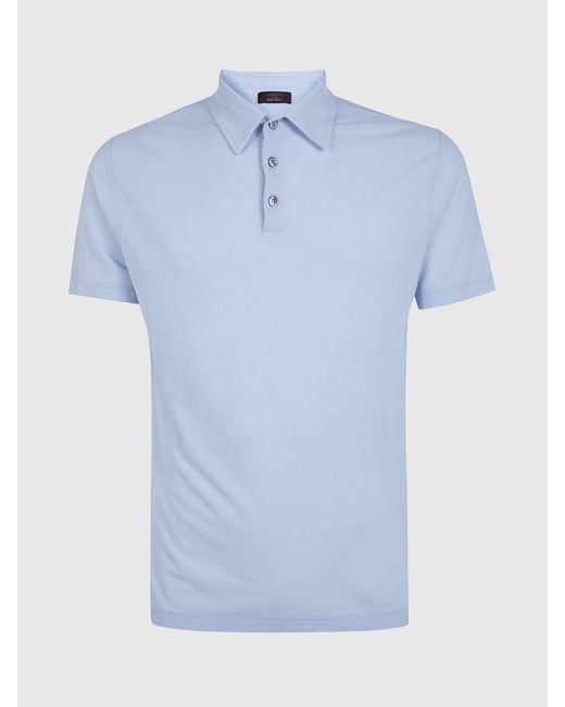 Zanone Blue Basic Cotton Polo Shirt for men
