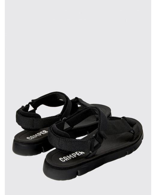 Camper Black Flache Sandalen Damen