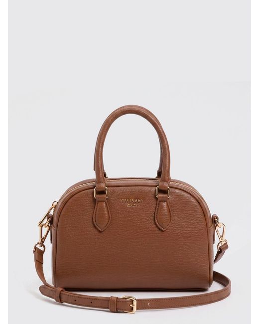Twinset Brown Synthetic Boston Bag