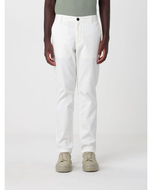 ARMANI EXCHANGE White Stretch Cotton Chino Pants With Zip And Button Closure for men