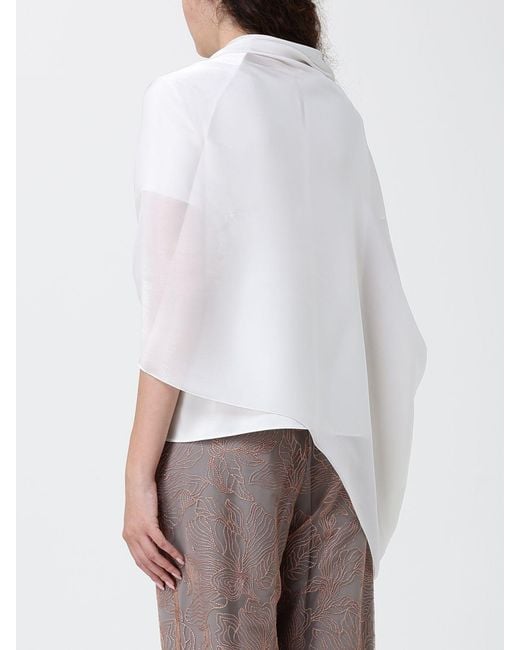 Emporio Armani White Satin Stole