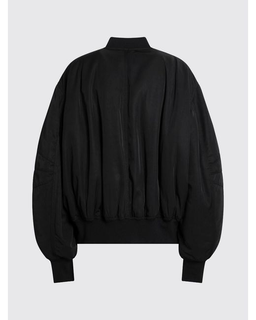 The Attico Black Technical Fabric Bomber Jacket