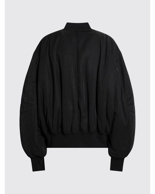 The Attico Black Technical Fabric Bomber Jacket