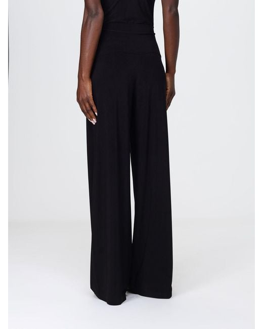 Norma Kamali Black Jersey Straight Trousers