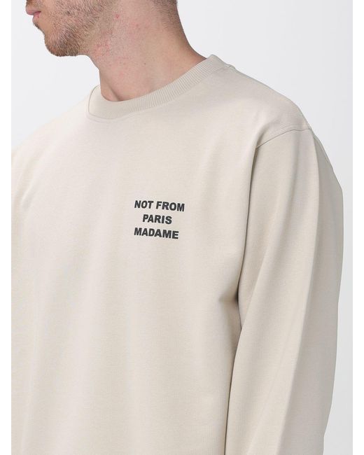 Drole de Monsieur Blue Cotton Crewneck Sweatshirt With Logo for men