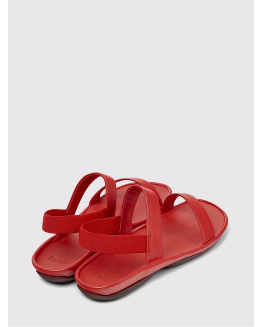 Camper Red Right Isla Leather Sandals