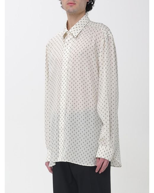 Tom Ford White Polka Dot Silk Shirt for men