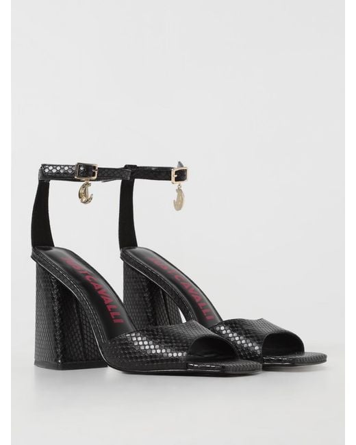 Just Cavalli Black Heeled Sandals