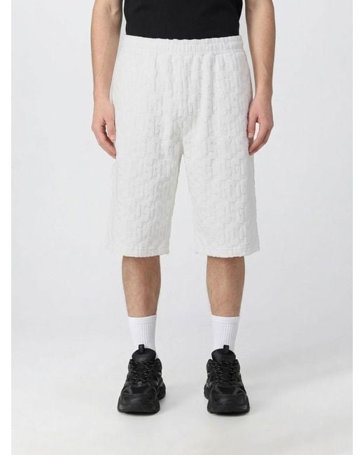 Gcds White Terry Cloth Sports Shorts for men