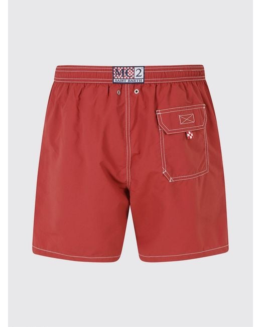 Mc2 Saint Barth Red Checked Swimsuit for men