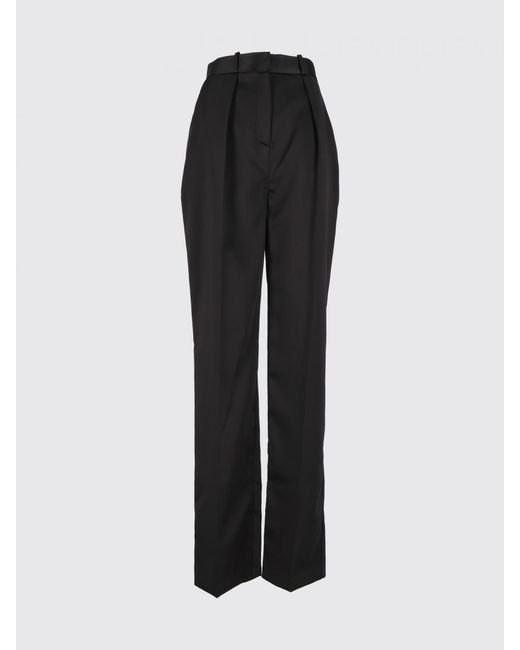 Elisabetta Franchi Black High-Waisted Straight-Leg Sartorial Crêpe Trousers