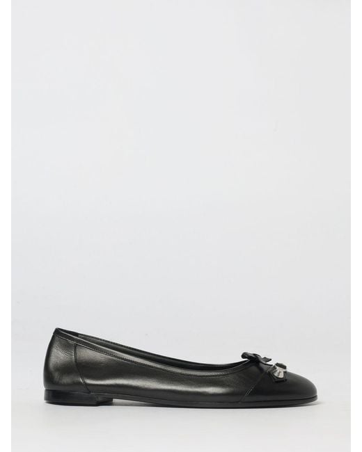 Balenciaga Black City Up Leather Ballerinas
