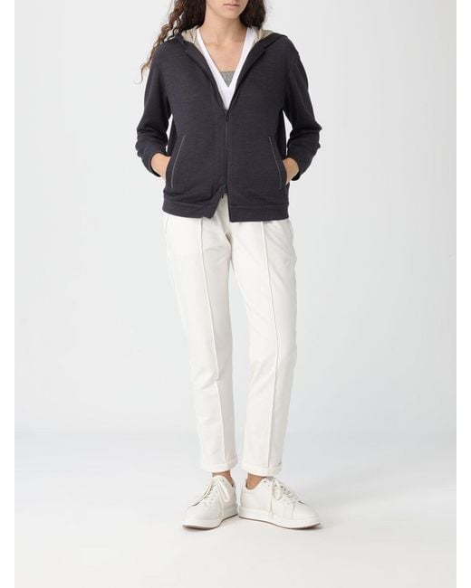 Brunello Cucinelli Black Cotton And Silk Hoodie