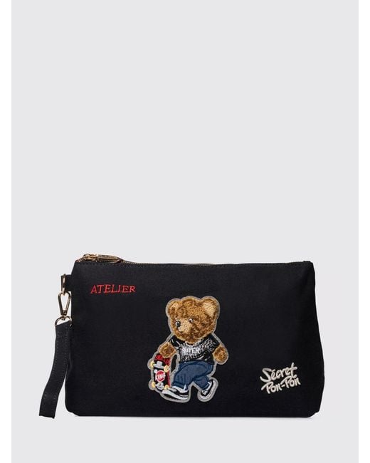 Secret Pon-pon Black Shoulder Bag