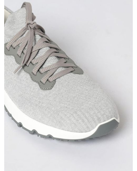 Brunello Cucinelli White Crochet Cotton Sneakers for men