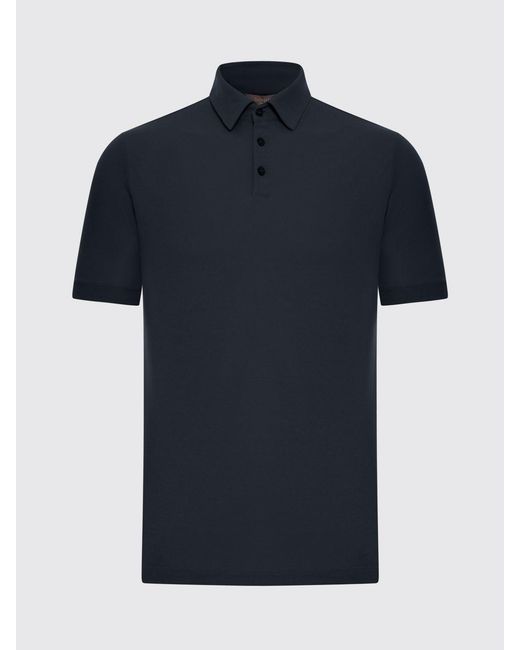 Zanone Blue Basic Cotton Polo Shirt for men