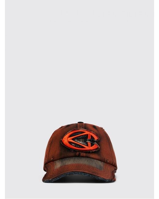 CAMPERLAB Red Distorted Washed Sprayed Used Cotton Hat