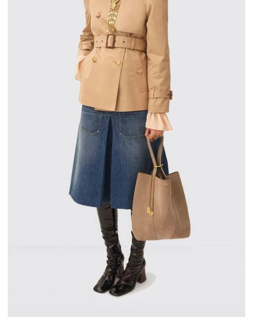 Bolso Tote Spin Chloé de color Natural