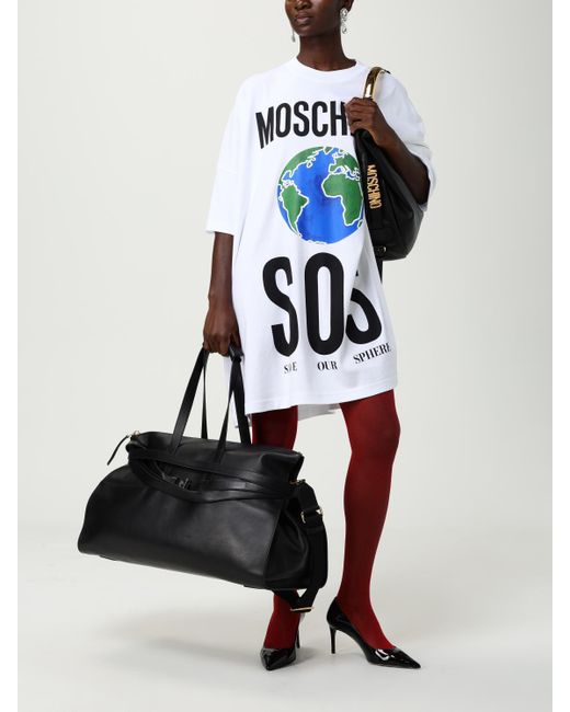 Moschino Couture Black Handle Me Leather Bag