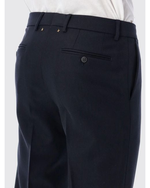 Golden Goose Deluxe Brand Blue Virgin Wool Blend Trousers for men