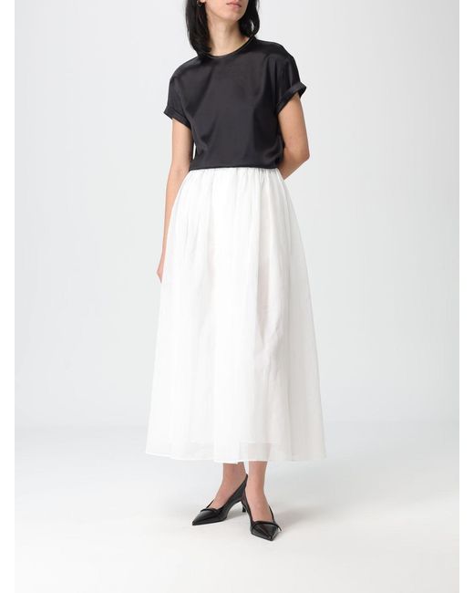 Brunello Cucinelli White Flared Skirt