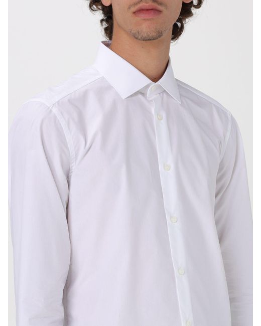Camicia in popeline di cotone di Zegna in White da Uomo