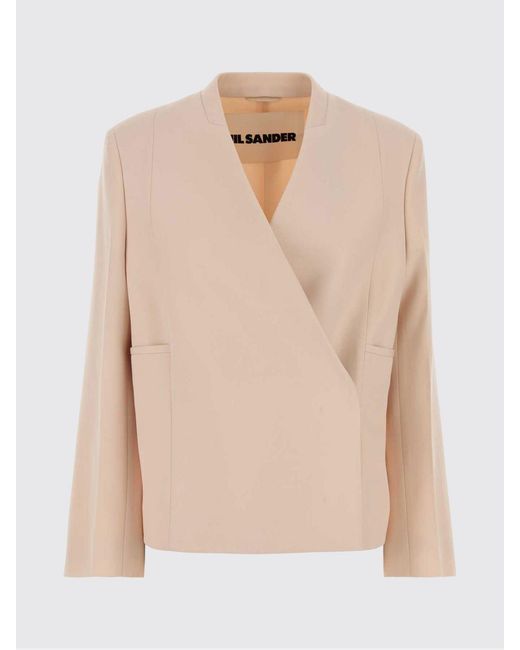 Jil Sander Natural Double Breasted Wool Blazer
